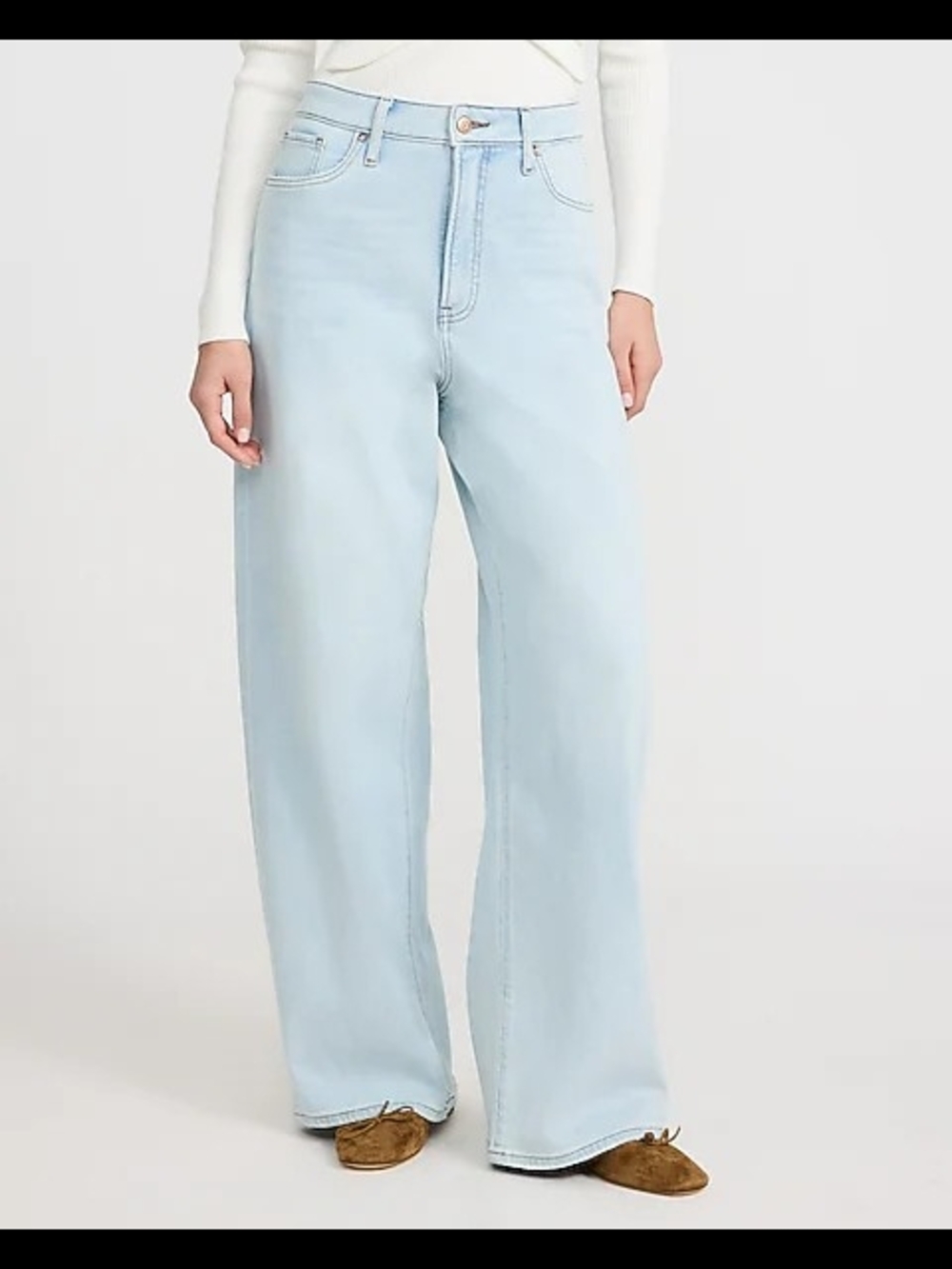 Express Light Wash Wide-Leg Jeans